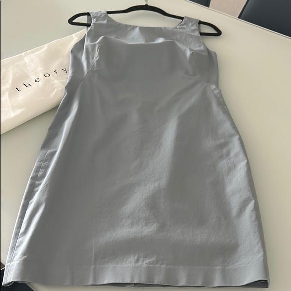 Theory Ice Blue Sleeveless Sheath Mini Dress - Picture 3 of 9